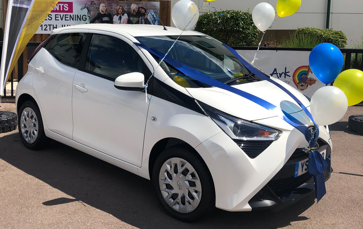 This new Toyota Aygo donated by Runtech helped to raise £64,500 for a children's hospital in Wales.